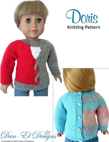 Dan-El Designs Knitting Doris 18" Doll Clothes Knitting Pattern larougetdelisle