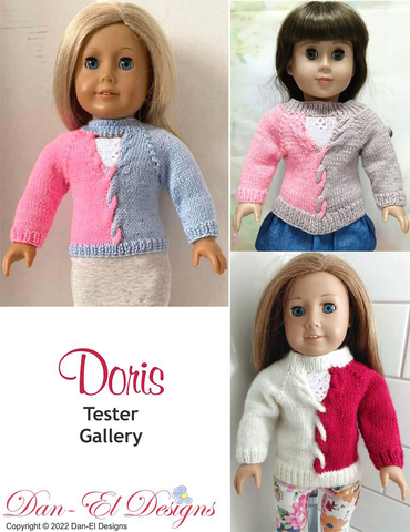 Dan-El Designs Knitting Doris 18" Doll Clothes Knitting Pattern larougetdelisle