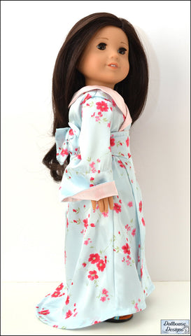 Dollhouse Designs 18 Inch Historical Kyoto 1940s Kimono Robe 18" Doll Clothes Pattern larougetdelisle