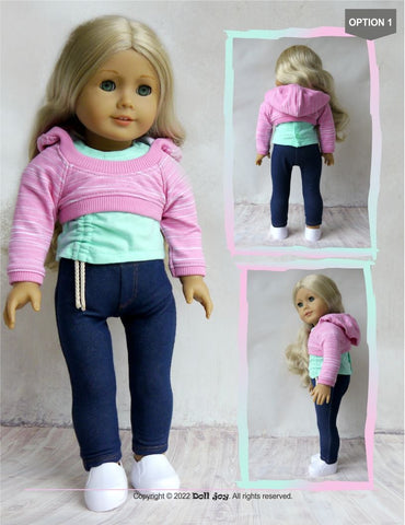 Doll Joy 18 Inch Modern Joy Super Crop Hoodie Pattern for 18" - 19" Dolls larougetdelisle