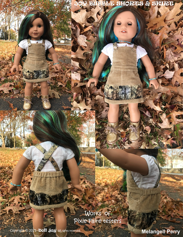 Doll Joy 18 Inch Modern Joy Bubble Shorts & Skirt 18" Doll Clothes Pattern larougetdelisle