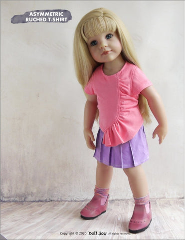 Doll Joy Gotz 19 Inch Asymmetric Ruched T-Shirt Pattern for 19" Gotz Dolls larougetdelisle