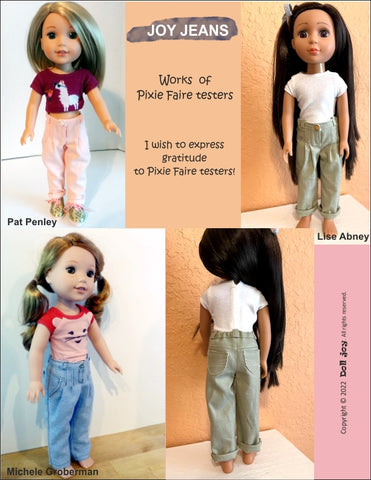 Doll Joy WellieWishers Joy Jeans 14.5-15 inch Doll Clothes Pattern larougetdelisle