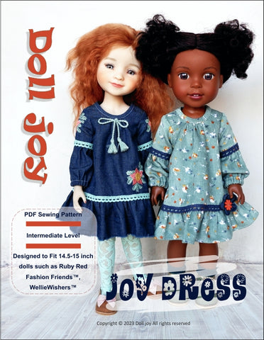 Doll Joy Ruby Red Fashion Friends Joy Dress 14.5-15" Doll Clothes Pattern larougetdelisle