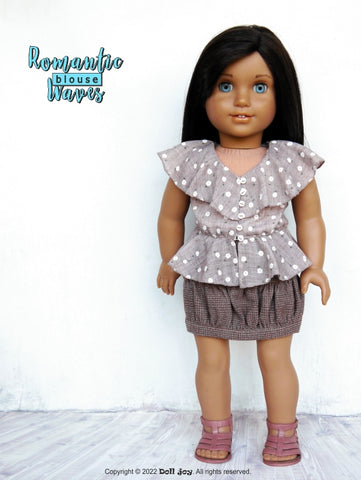 Doll Joy 18 Inch Modern Romantic Waves Blouse 18" Doll Clothes Pattern larougetdelisle