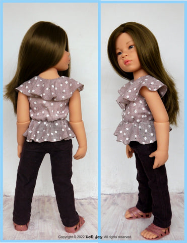 Doll Joy 18 Inch Modern Romantic Waves Blouse Pattern for 19" Gotz Dolls larougetdelisle