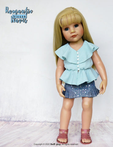 Doll Joy 18 Inch Modern Romantic Waves Blouse Pattern for 19" Gotz Dolls larougetdelisle