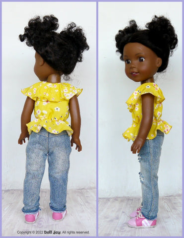 Doll Joy Ruby Red Fashion Friends Romantic Waves Blouse Pattern for 14.5-15" Dolls larougetdelisle