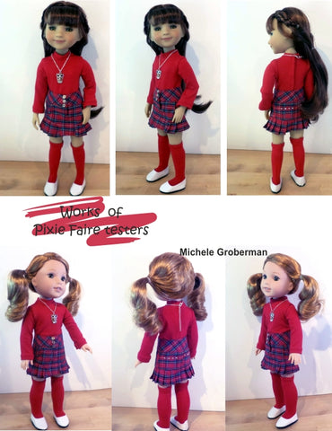 Doll Joy 18 Inch Modern Joy Pleated Skirt 14.5-15" Doll Clothes Pattern larougetdelisle