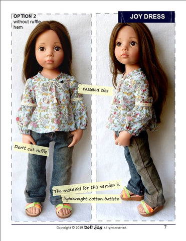 Doll Joy Gotz 19 Inch Joy Dress Pattern for 19" Gotz Dolls larougetdelisle