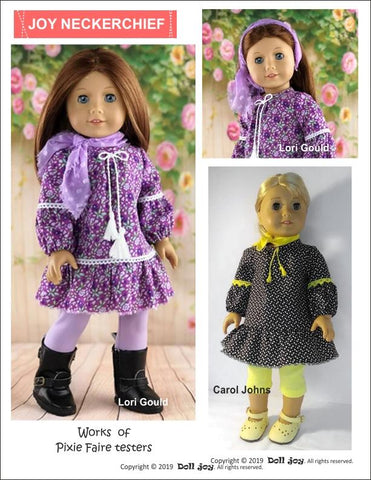 Doll Joy 18 Inch Modern FREE Joy Neckerchief 18" Doll Clothes Pattern larougetdelisle