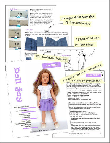 Doll Joy Gotz 19 Inch Joy Skirt Pattern for 19" Gotz Dolls larougetdelisle