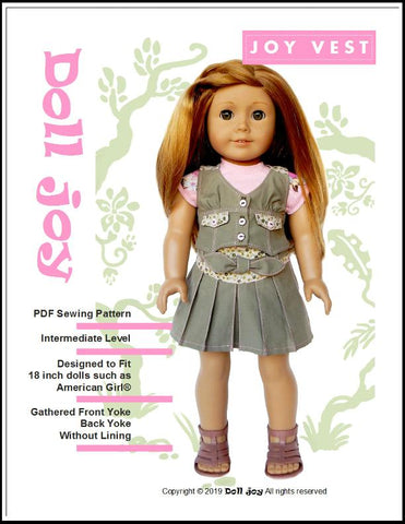 Doll Joy 18 Inch Modern Joy Vest 18" Doll Clothes Pattern larougetdelisle