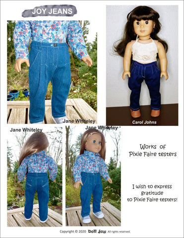 Doll Joy 18 Inch Modern Joy Jeans 18" Doll Clothes Pattern larougetdelisle