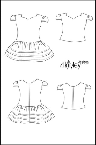 Dkinley Designs 18 Inch Modern Partytime Sweetheart Dress and Top 18" Doll Clothes Pattern larougetdelisle