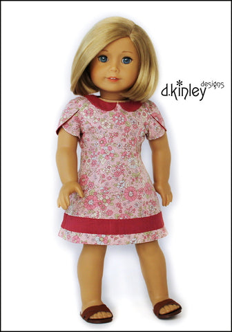 Dkinley Designs 18 Inch Modern Two Tulips Dress 18" Doll Clothes Pattern larougetdelisle