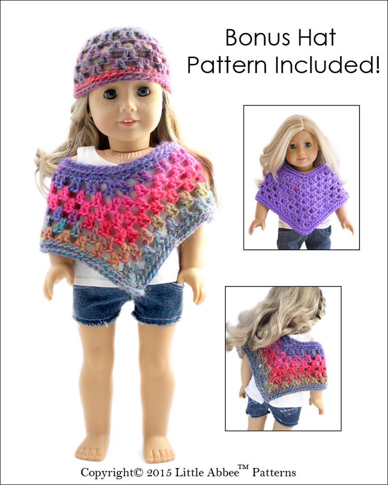 free crochet poncho pattern for 18 inch doll