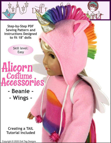 Doll Tag Clothing 18 Inch Modern Alicorn Costume Accessories 18" Doll Clothes Pattern larougetdelisle