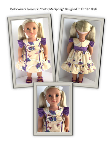 Dolly Wears 18 Inch Modern Color Me Spring 18" Doll Clothes Pattern larougetdelisle