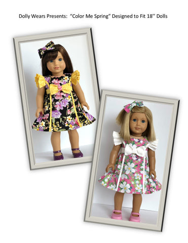Dolly Wears 18 Inch Modern Color Me Spring 18" Doll Clothes Pattern larougetdelisle