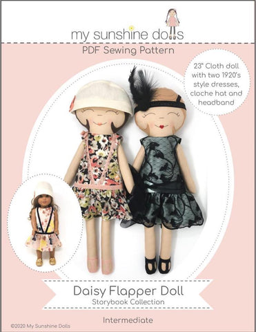 My Sunshine Dolls Cloth doll Daisy Flapper Doll 23" Cloth Doll Pattern larougetdelisle