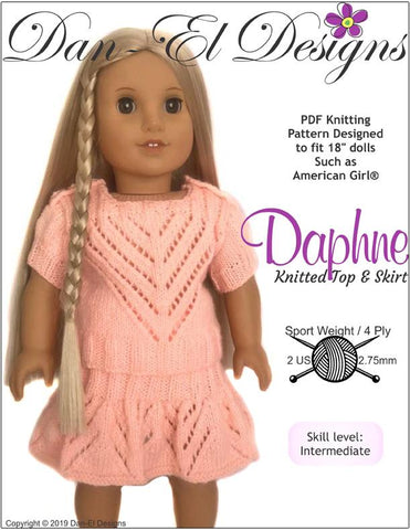 Dan-El Designs Knitting Daphne 18" Doll Knitting Pattern larougetdelisle