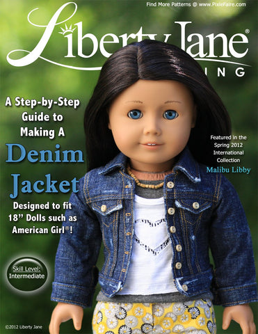 Liberty Jane 18 Inch Modern Denim Jacket 18" Doll Clothes Pattern larougetdelisle