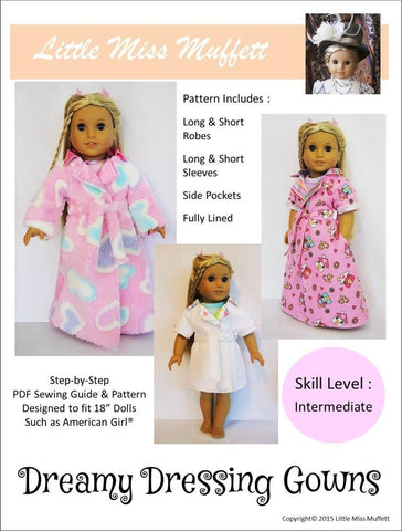 Little Miss Muffett 18 Inch Modern Dreamy Dressing Gowns 18" Doll Clothes larougetdelisle