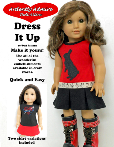 Ardently Admire 18 Inch Modern Dress it Up Dress 18" Doll Clothes Pattern larougetdelisle