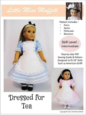 Little Miss Muffett 18 Inch Modern Dressed for Tea 18" Doll Clothes larougetdelisle