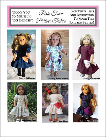 Eden Ava 18 Inch Historical Awesome 80s Party Dress 18" Doll Clothes Pattern larougetdelisle