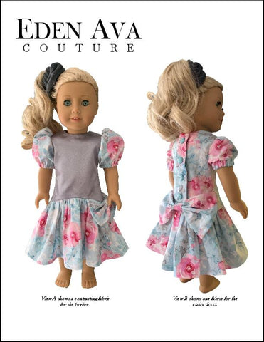 Eden Ava 18 Inch Historical Awesome 80s Party Dress 18" Doll Clothes Pattern larougetdelisle