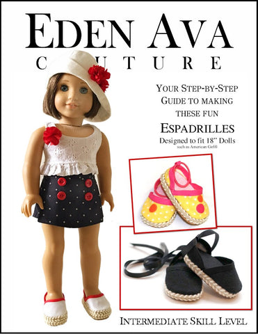 Eden Ava Free Shoes Espadrilles 18" Doll Shoes larougetdelisle