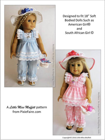 Little Miss Muffett 18 Inch Modern Easter Parade Bundle 18" Doll Clothes Pattern larougetdelisle