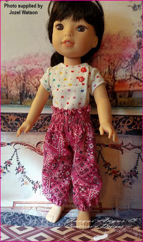 Jacqui Angus Creations & Designs WellieWishers Genie Pants 14.5" Doll Clothes Pattern larougetdelisle