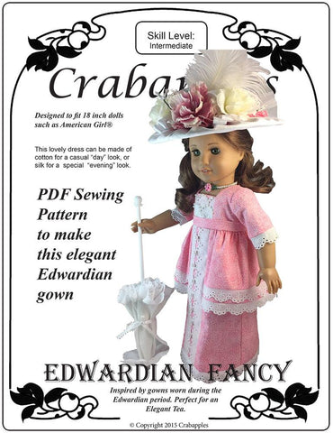 Crabapples 18 Inch Historical Edwardian Fancy 18" Doll Clothes Pattern larougetdelisle