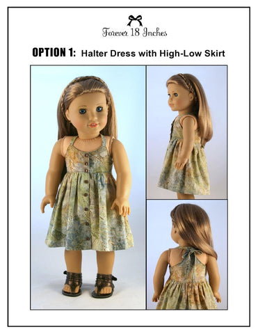 Forever 18 Inches 18 Inch Modern Endless Summer Halter Dress and Top 18" Doll Clothes larougetdelisle