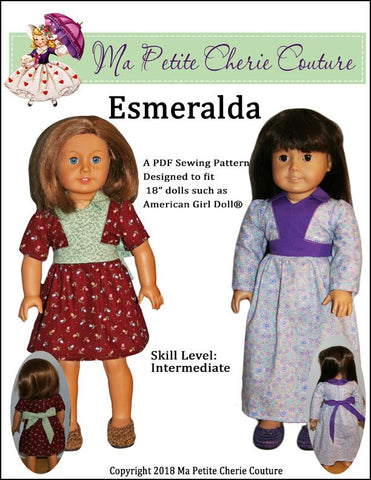 Mon Petite Cherie Couture 18 Inch Modern Esmeralda Dress 18" Doll Clothes Pattern larougetdelisle