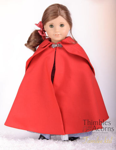 Thimbles and Acorns 18 Inch Historical Irish Kinsale Cloak 18" Doll Clothes Pattern larougetdelisle