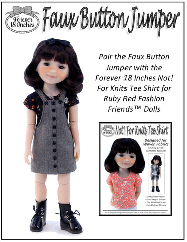 Forever 18 Inches Ruby Red Fashion Friends Faux Button Jumper Doll Clothes Pattern For Ruby Red Fashion Friends larougetdelisle