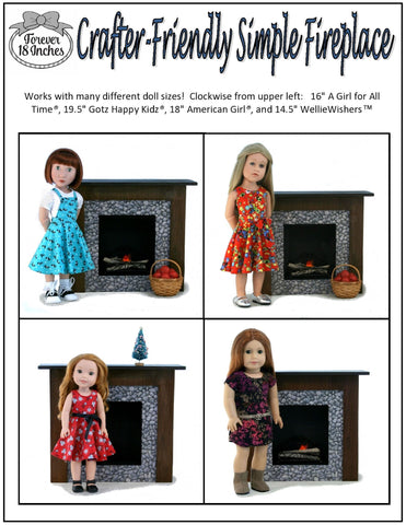 Forever 18 Inches 18 Inch Modern Crafter-Friendly Fireplaces for 14" - 19" Dolls larougetdelisle