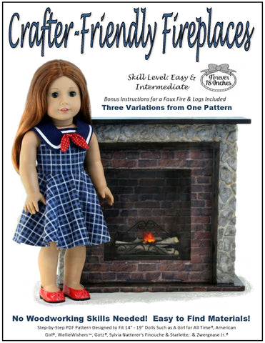 Forever 18 Inches 18 Inch Modern Crafter-Friendly Fireplaces for 14" - 19" Dolls larougetdelisle