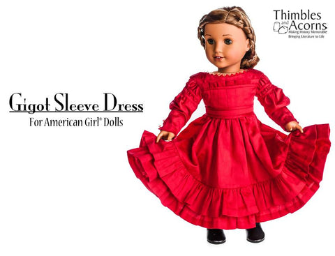 Thimbles and Acorns 18 Inch Historical Gigot Sleeve Dress 18" Doll Clothes larougetdelisle