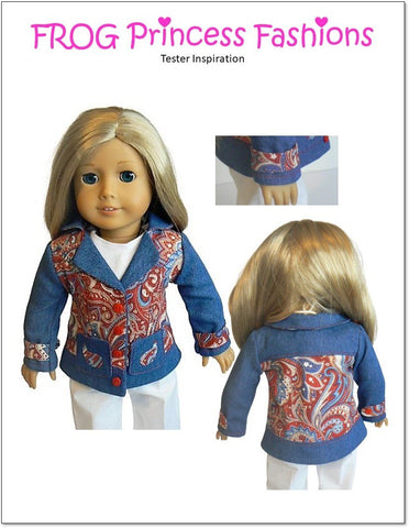 Frog Princess Fashions 18 Inch Modern Paisley, Please! Jacket 18" Doll Clothes Pattern larougetdelisle