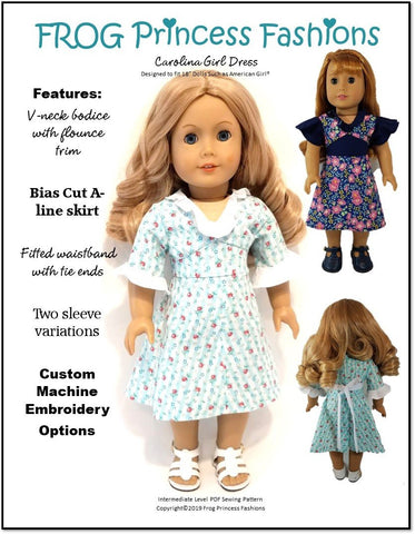 Frog Princess Fashions 18 Inch Modern Carolina Girl Dress 18" Doll Clothes Pattern larougetdelisle