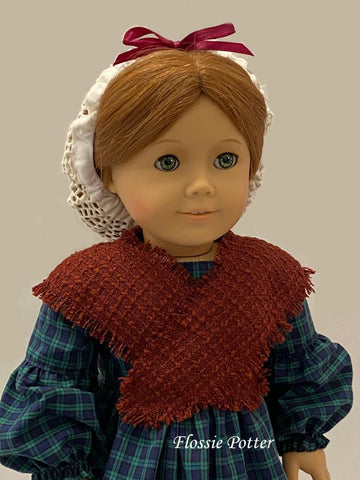 Flossie Potter 18 Inch Historical 1800s Simple Stitches Heart Warmer & Snood 18" Doll Accessory Pattern larougetdelisle