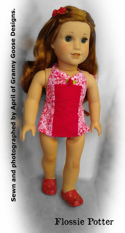 Flossie Potter 18 Inch Historical 1950s Swimsuit and Retro Swim Cap Bundle 18" Doll Clothes Pattern larougetdelisle