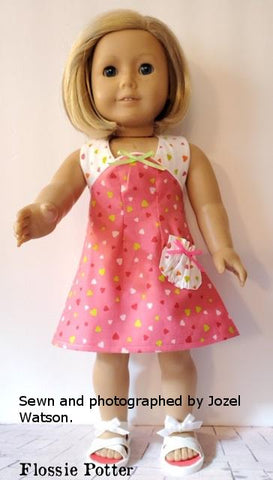 Flossie Potter 18 Inch Historical Just for Fun Halter Dress or Apron 18" Doll Clothes larougetdelisle
