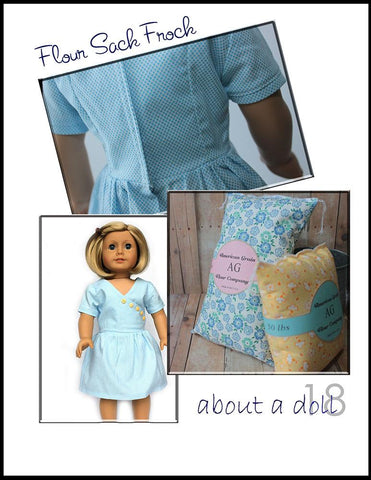 About A Doll 18 18 Inch Historical Flour Sack Frock 18" Doll Clothes Pattern larougetdelisle
