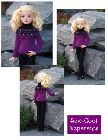 Sew Cool Separates Ellowyne Fabulous Fair Isle Knitting Pattern for Ellowyne and Tyler Wentworth Dolls larougetdelisle